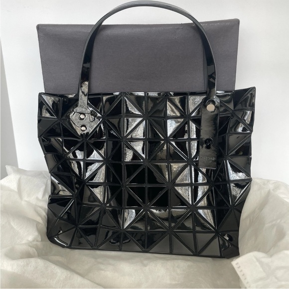 Issey Miyake Handbags - Bao Bao Issey Miyake Rock Basics Shiny Black Geometric Tote Bag BB66AG081 NWT